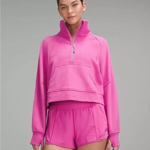 Worn Once Pink Lululemon Scuba Oversized Funnel-Neck Half Zip in size xs/s